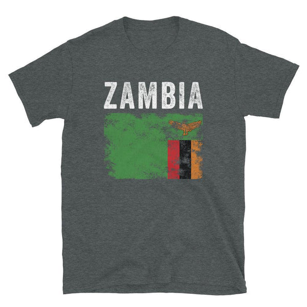 Zambia Flag Distressed - Zambian Flag T-Shirt