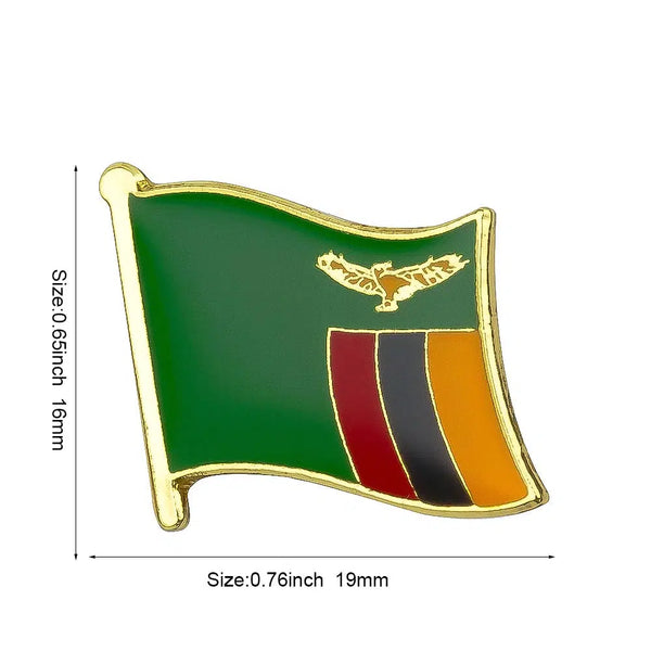 Zambia Flag Lapel Pin - Enamel Pin Flag