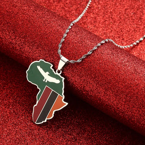 Zambia Flag Map Necklace