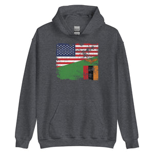 Zambia USA Flag Hoodie