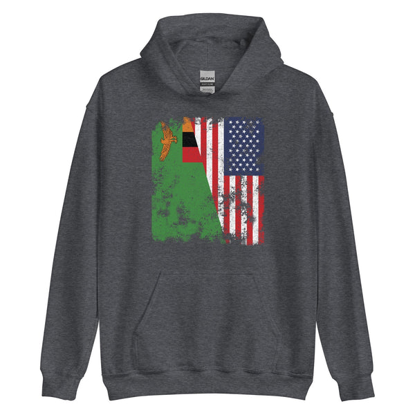 Zambia USA Flag Hoodie