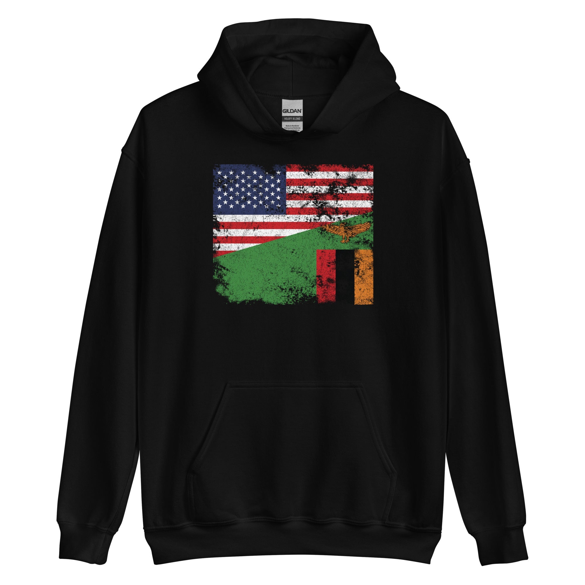 Zambia USA Flag Hoodie