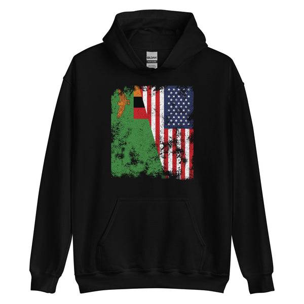 Zambia USA Flag Hoodie