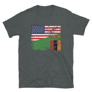 Zambia USA Flag T-Shirt