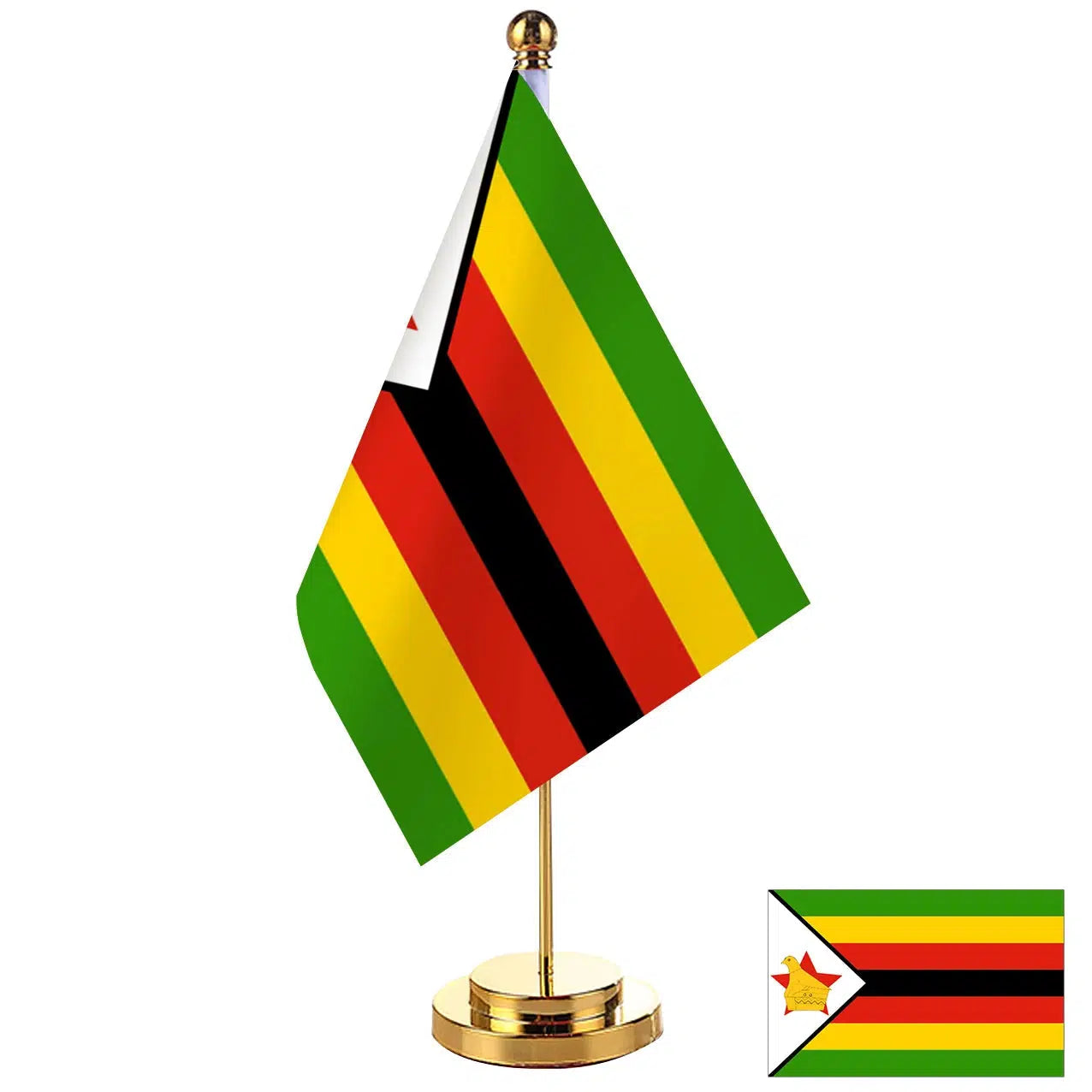 Zimbabwe Desk Flag - Small Office Table Flag