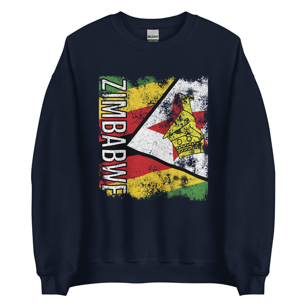 Zimbabwe Flag - Distressed Flag Sweatshirt