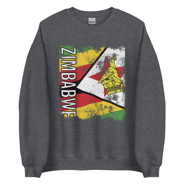 Zimbabwe Flag - Distressed Flag Sweatshirt