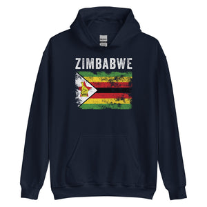 Zimbabwe Flag Distressed Zimbabwean Flag Hoodie