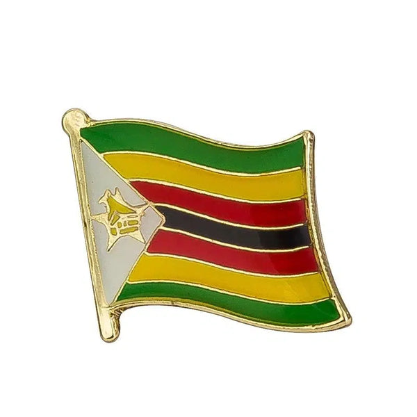 Zimbabwe Flag Lapel Pin - Enamel Pin Flag
