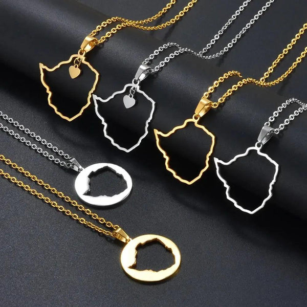 Zimbabwe Map Necklace Collection
