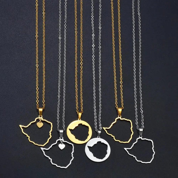 Zimbabwe Map Necklace Collection
