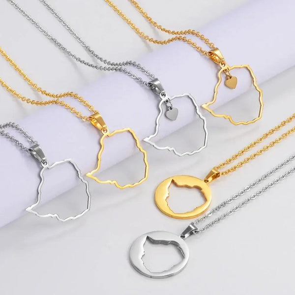 Zimbabwe Map Necklace Collection