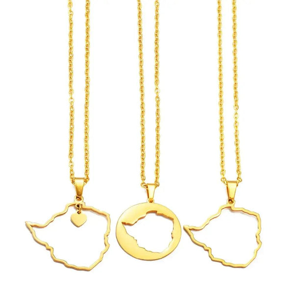 Zimbabwe Map Necklace Collection