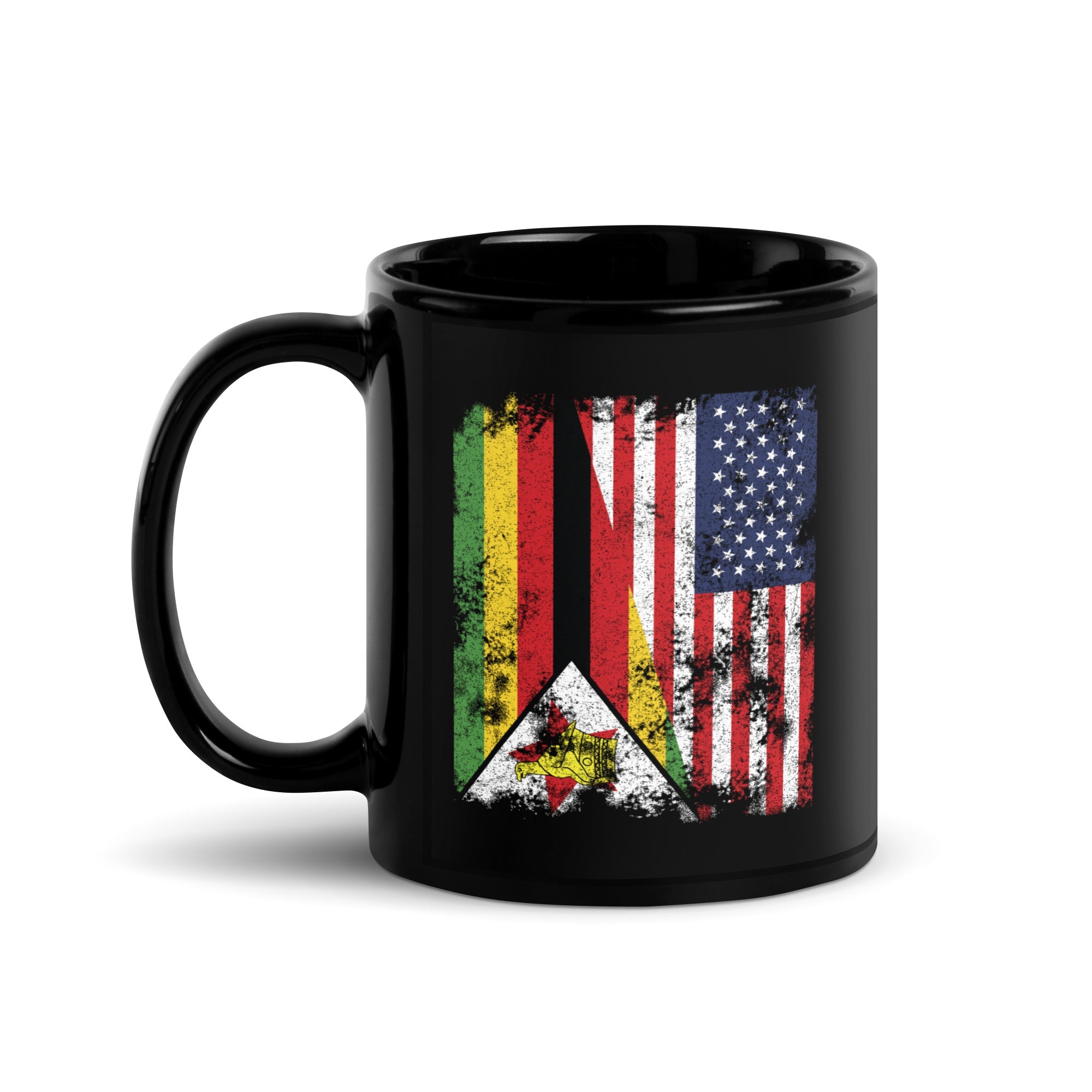 Zimbabwe USA Flag - Half American Mug