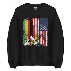 Zimbabwe USA Flag - Half American Sweatshirt