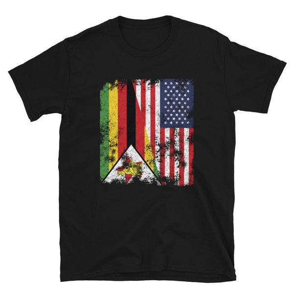 Zimbabwe USA Flag - Half American T-Shirt