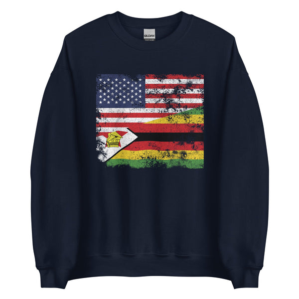 Zimbabwe USA Flag Sweatshirt