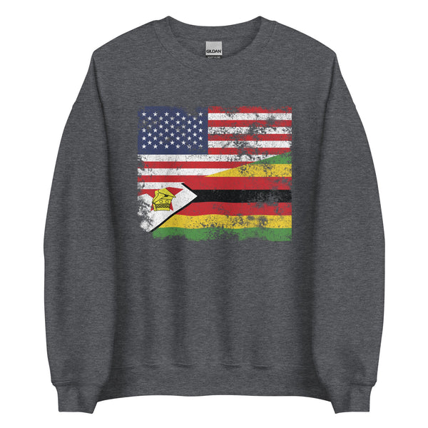 Zimbabwe USA Flag Sweatshirt