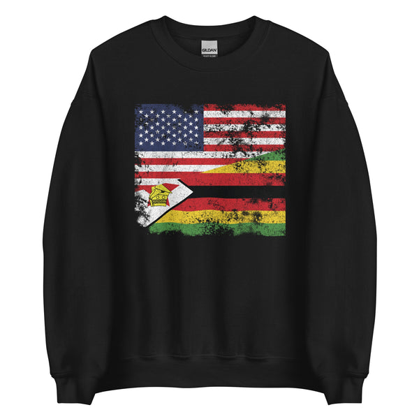 Zimbabwe USA Flag Sweatshirt