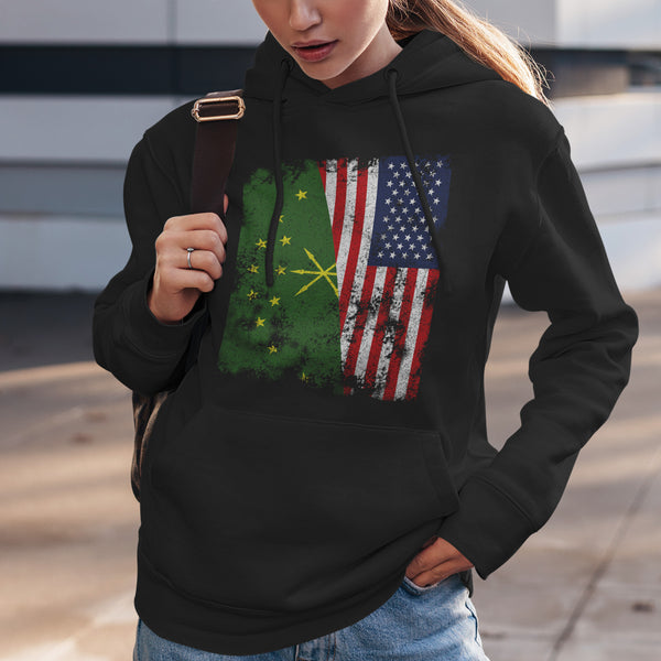 Adygea USA Flag - Half American Hoodie