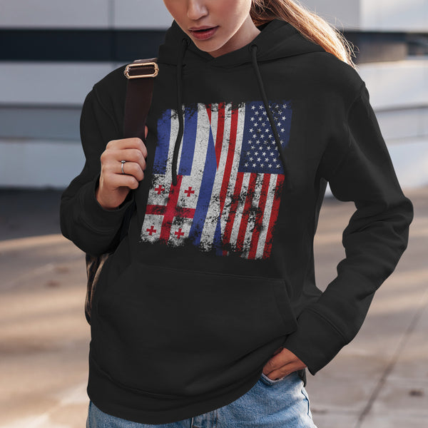Ajaria USA Flag - Half American Hoodie