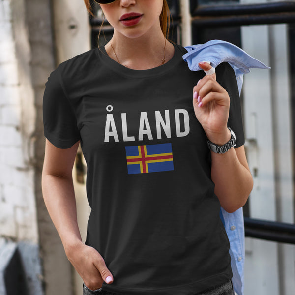 Åland Flag T-Shirt Black / S
