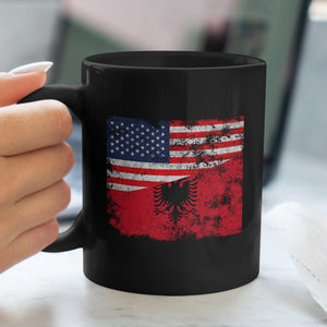 Albania USA Flag Mug