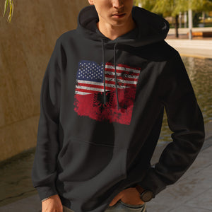 Albania USA Flag Hoodie