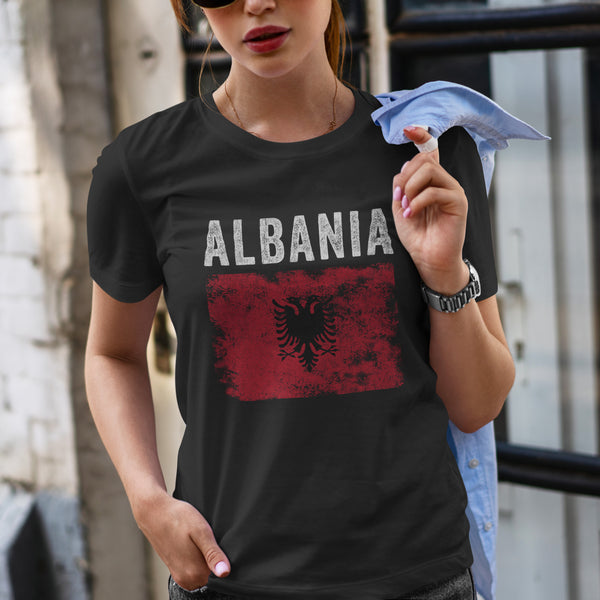 Albania Flag Distressed - Albanian Flag T-Shirt