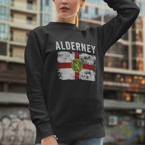 Alderney Flag Distressed - Ridunian Flag Sweatshirt