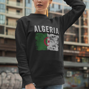 Algeria Flag Distressed - Algerian Flag Sweatshirt