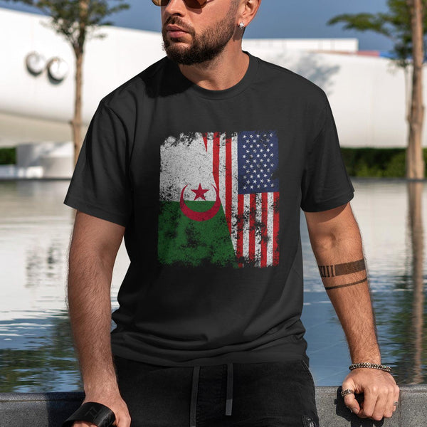 Algeria USA Flag - Half American T-Shirt