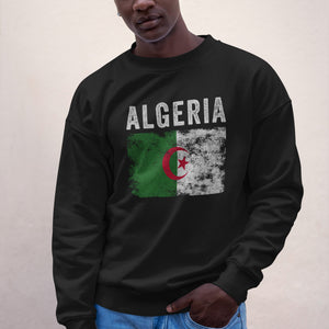 Algeria Flag Distressed - Algerian Flag Sweatshirt