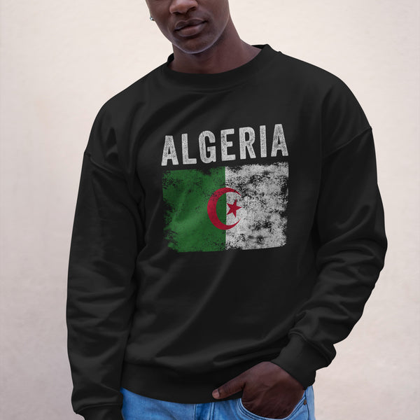 Algeria Flag Distressed - Algerian Flag Sweatshirt