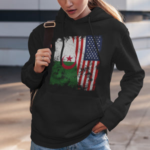 Algeria USA Flag - Half American Hoodie