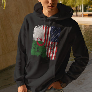 Algeria USA Flag - Half American Hoodie