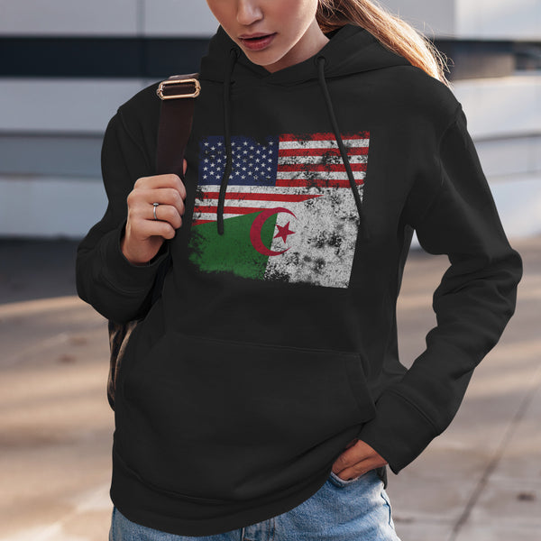 Algeria USA Flag Hoodie