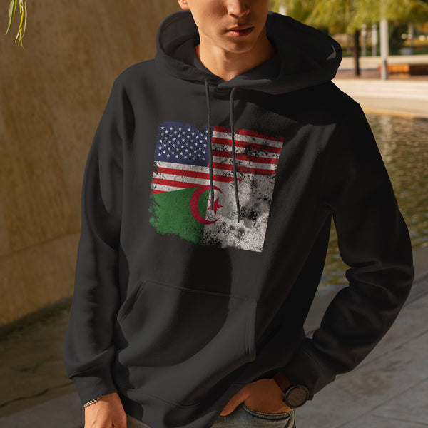 Algeria USA Flag Hoodie