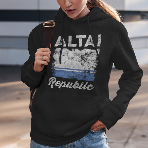 Altai Flag Distressed - Altaian Flag Hoodie Black / S