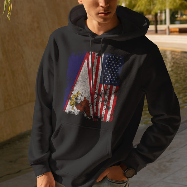 American Samoa USA Flag - Half American Hoodie