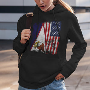 American Samoa USA Flag - Half American Hoodie