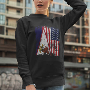 American Samoa USA Flag - Half American Sweatshirt