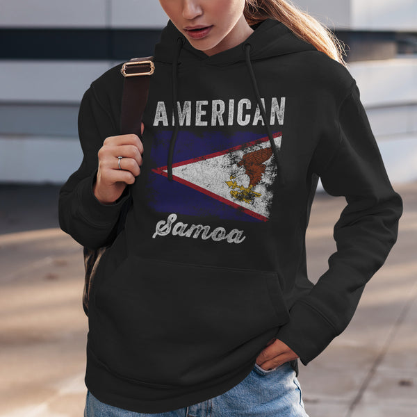 American Samoa Flag Distressed Hoodie