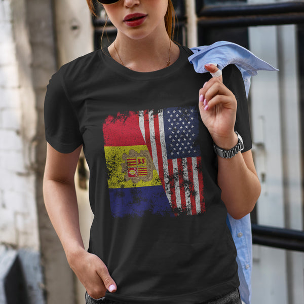 Andorra USA Flag - Half American T-Shirt