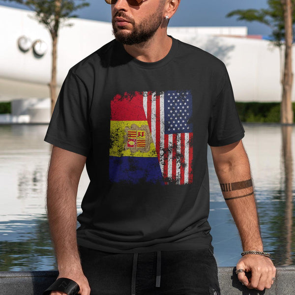 Andorra USA Flag - Half American T-Shirt