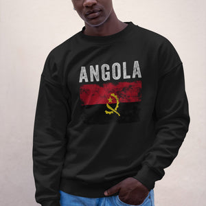Angola Flag Distressed - Angolan Flag Sweatshirt