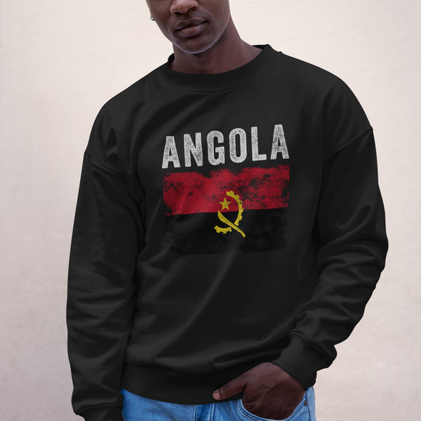 Angola Flag Distressed - Angolan Flag Sweatshirt