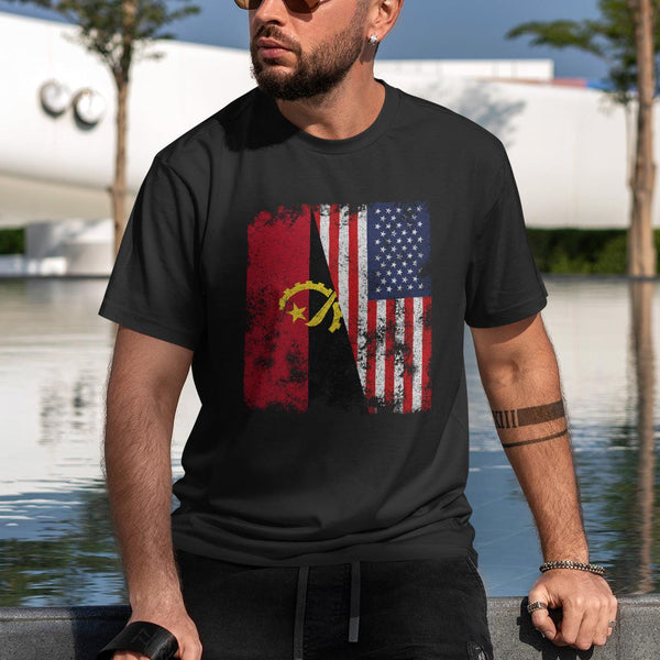 Angola USA Flag - Half American T-Shirt