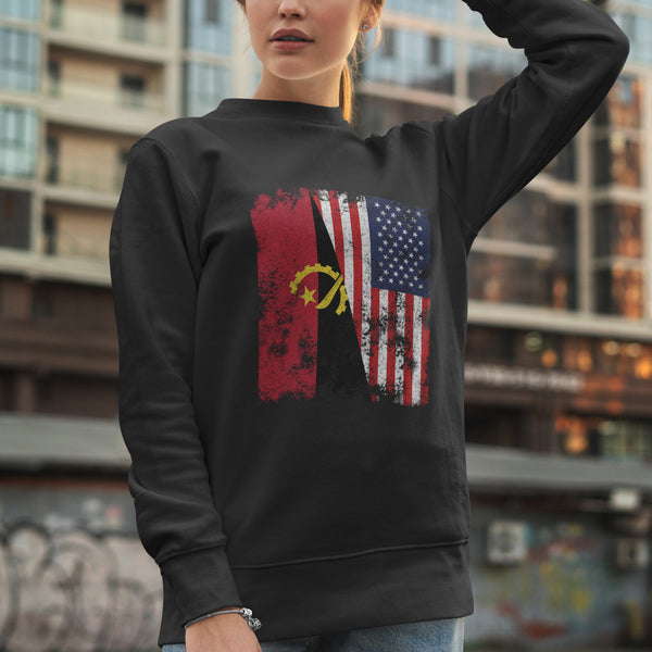 Angola USA Flag - Half American Sweatshirt