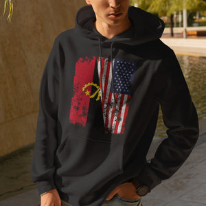 Angola USA Flag - Half American Hoodie